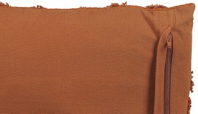 Conjunto de 2 almofadas decorativas tufadas em algodão laranja 45 x 45 cm LEWISIA Beliani