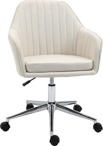 Vinsetto Cadeira de Escritório Cadeira de Secretária com Altura Regulável e Base Giratória para Escritório 61x59x86-96 cm Bege | Aosom Portugal