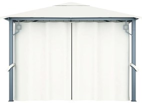 Gazebo com cortina 300x300 cm alumínio creme