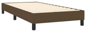 Cama box spring c/ colchão/LED 90x200 cm tecido castanho-escuro