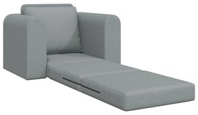 Sofá Cama 2-em-1 Cinza Claro 98x71x83 cm Tecido