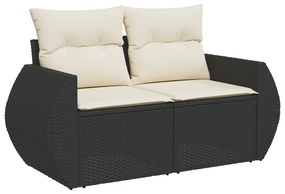 Conjunto de Sofás de Jardim vidaXL com 12 Peças e Almofadas Preto Ratt