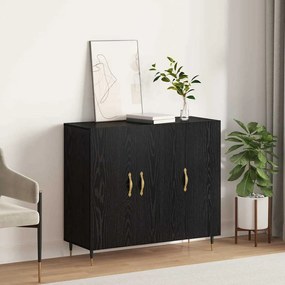 vidaXL Buffet Preto 90 x 34 x 80 cm Madeira processada