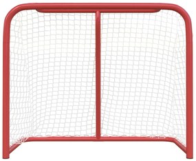 Baliza de hóquei 183x71x122 cm poliéster vermelho e branco