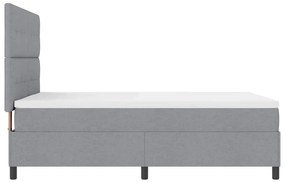 Cama Box com Colchão e Luz LED em Cinza, 140 x 200 cm Tecido