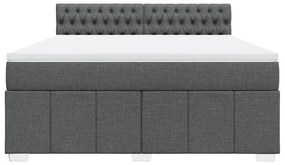 Cama com molas/colchão 180x200 cm tecido cinzento-escuro