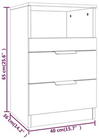 Mesa de cabeceira madeira processada branco brilhante