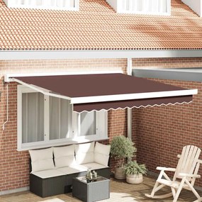 vidaXL Toldo retrátil automático 300x250 cm castanho