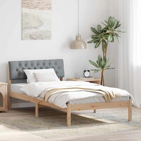 vidaXL Estrutura da cama Marrom e cinza claro 100 x 200 cm