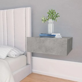 vidaXL Mesa cabeceira suspensa 2pcs derivados madeira cinzento cimento