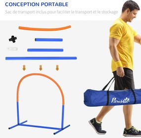 Conjunto de equipamento de agilidade para cães, conjunto de agilidade para cães, saco de transporte 88 x 64 x 95 cm, azul e laranja