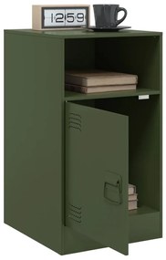 Mesas de cabeceira 2 pcs 34,5x39x62 cm aço verde azeitona