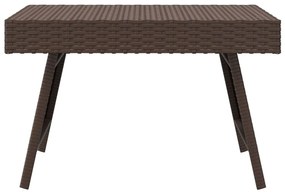 Mesa de apoio dobrável 60x40x38 cm vime PE castanho