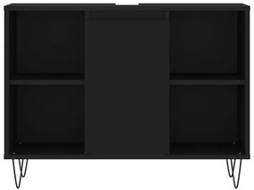 Armário de casa de banho 80x33x60 cm derivados de madeira preto