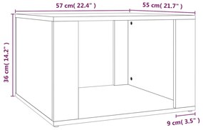 Mesa cabeceira 57x55x36 cm derivados madeira carvalho-castanho