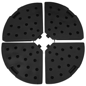 Base de guarda-sol em forma de ventoinha 4 pcs preto