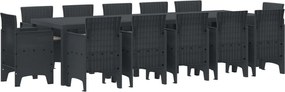 vidaXL Conjunto de Jantar para Jardim 13 pcs Antracite