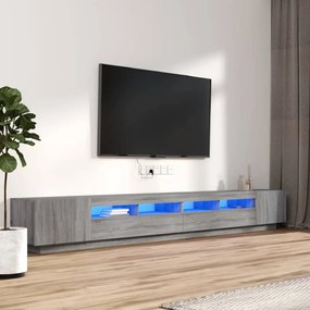 Conjunto móveis de TV 3 pcs c/ LEDs madeira sonoma cinzento