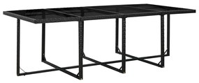 13 pcs conjunto jantar exterior com almofadões vime PE preto