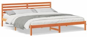 Estrutura da Cama com cabeceira Castanho-mel 180 x 210 cm