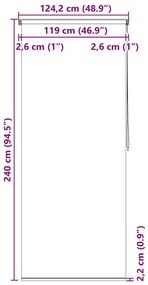 Estore de rolo para o duche 120x240 cm branco