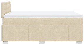 Cama boxspring com colchão 120x190 cm tecido cor creme