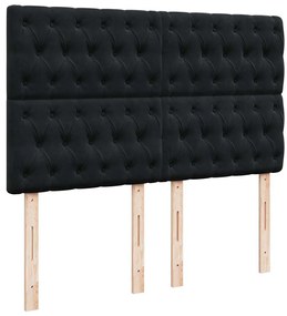 Cama com molas/colchão 160x200 cm veludo preto