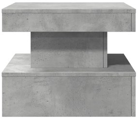 Mesa de centro com luzes LED 50x50x40 cm cinzento cimento