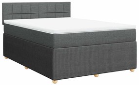Cama com molas/colchão 140x200 cm tecido cinzento-escuro