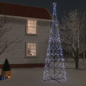 343514 vidaXL Árvore de Natal em cone 3000 luzes LED 230x800 cm branco frio