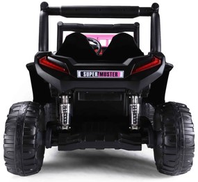 Jipe elétrico para crianças Tipo UTV 24V 2 Lugares em imitação de pele, comando à distância 2,4 GHz, 2 motores de 200 W, bateria de lítio, travão elét
