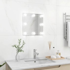 vidaXL Espelho de parede com luzes LED vidro quadrado