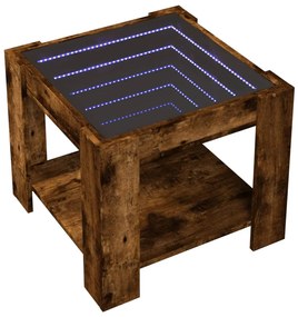 Mesa de centro c/ LEDs 53x53x45 cm derivados de madeira