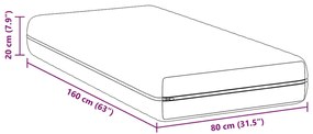 Colchões Branco 80 x 160 cm Tecido 100% poliéster
