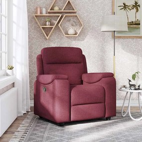 vidaXL Poltrona reclinável tecido vermelho tinto