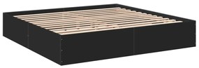 Estrutura de cama 200x200 cm derivados de madeira preto