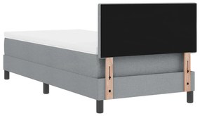 Cama Box com Colchão Cinza Claro 90x200 cm Tecido