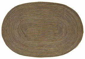 vidaXL Tapete Natural e Preto 205 x 305 cm Juta