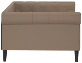 Sofá-cama 100x200 cm couro artificial cappuccino