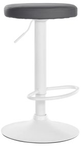Banco de bar Ponte em couro sintético e com estrutura branca 38,5 x 60-81 x 38,5 cm Cinzento