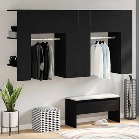 vidaXL Armário de corredor 2 pcs Carvalho preto 97,5 x 37 x 99 cm