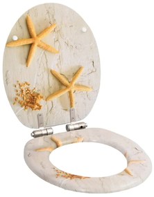 Assentos sanita 2 pcs c/ tampas fecho suave MDF design estrelas