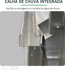 Estufa de Jardim de Policarbonato e Alumínio Estufa de Exterior com Po