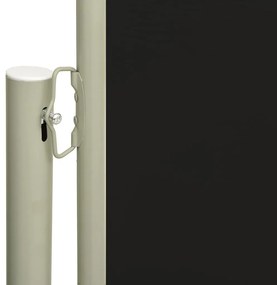 Toldo lateral retrátil para pátio 140x300 cm preto