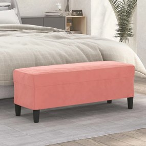 vidaXL Banco 100x35x41 cm veludo rosa