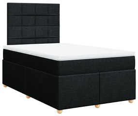 Cama boxspring com colchão 120x190 cm tecido preto