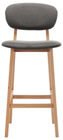Bancos de bar 2 pcs tecido cinzento-claro