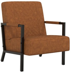 vidaXL Poltrona em couro artificial castanho mate