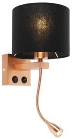 Candeeiro de parede Art Deco cobre com abajur preto - Brescia Moderno,Art Deco