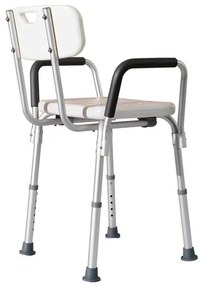 Cadeira Ortopédica Regulável para Banho- Cor: Branco- Carga: 135 kg- 46,5 x 54,2 x 72,5-85 cm